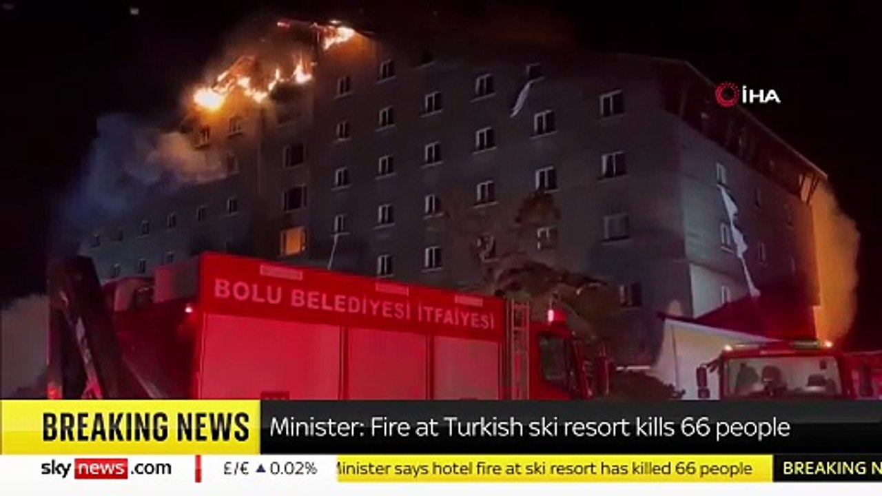 Turquie: Au moins 66 personnes sont mortes et 51 blessées, dont une grièvement, dans l'incendie d’un hôtel dans une station de ski