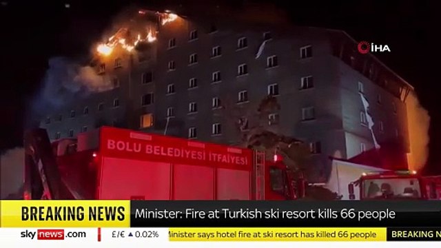 Turquie: Au moins 66 personnes sont mortes et 51 blessées, dont une grièvement, dans l'incendie d’un hôtel dans une station de ski