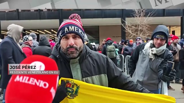 Migrantes protestan en la Torre Trump tras la toma de protesta. Pedro Gamboa, 20 de enero 2025