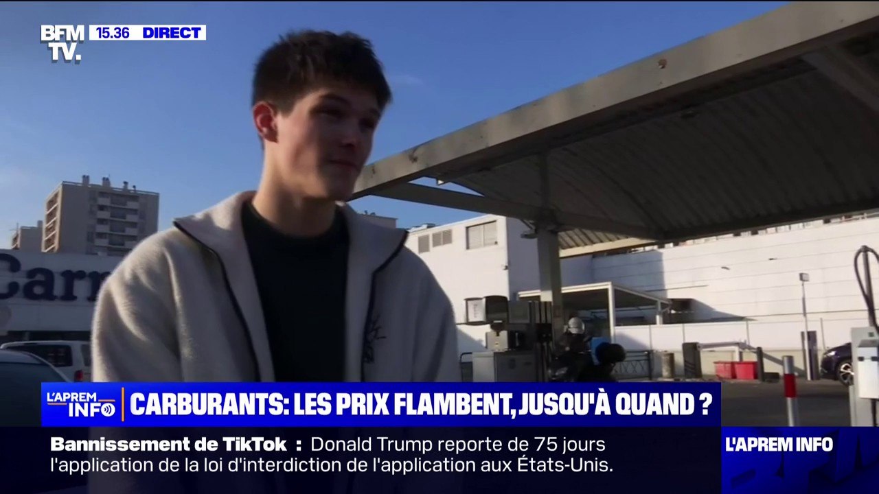"Je suis à plus de 70 euros, ça pique": cet étudiant, venu faire le plein d'essence sur Lyon, se plaint de la hausse des prix à la pompe