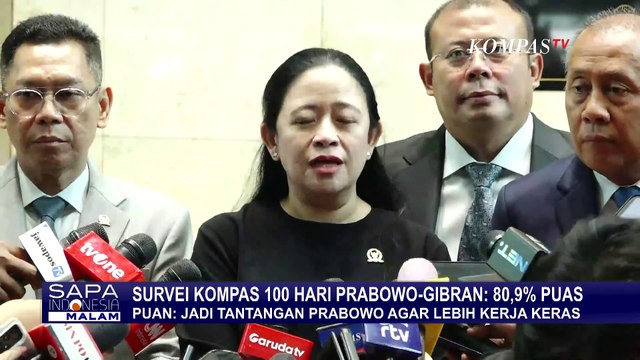 Survei Litbang Kompas 100 Hari Prabowo-Gibran, Puan: Jadi Tantangan Prabowo Agar Kerja Lebih Keras
