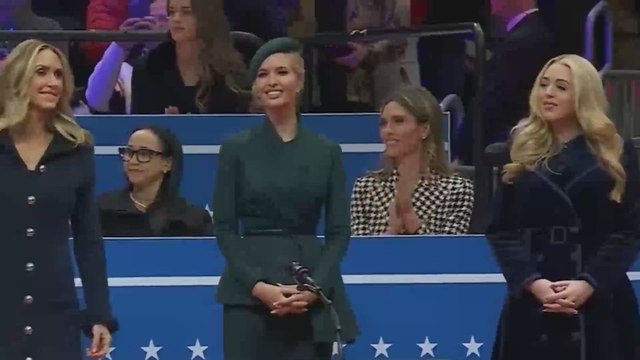 'Barron!' chants erupt as Trump family arrived at Capital One Arena for Presidential Parade