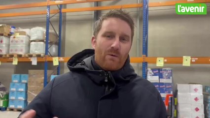 Julien Lapraille en visite à la Banque alimentaire de Tournai