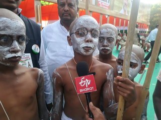 ಕಾಂಗ್ರೆಸ್ ಸಮಾವೇಶದಲ್ಲಿ ಮಹಾತ್ಮನ ದರ್ಶನ: ಗಮನ ಸೆಳೆದ 101 ಗಾಂಧೀಜಿ ವೇಷಧಾರಿ ಮಕ್ಕಳು