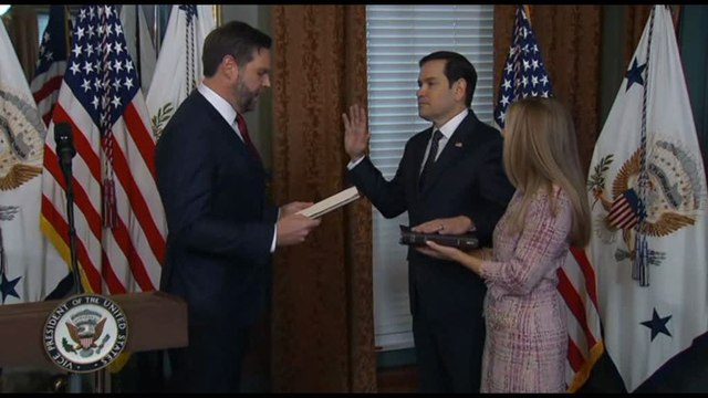 Marco Rubio giura da Segretario di stato Usa davanti a JD Vance