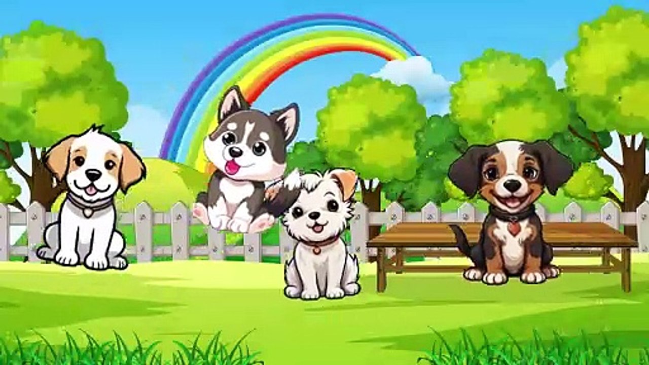 5 Little Dogs 🐶 | Fun Counting Song for Kids | Educational Nursery Rhyme!