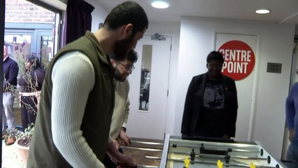 Prince William shadowboxes during homelessness charity visit