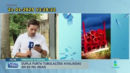 Dupla furta tubulações avaliadas em R$ 60 mil e é perseguida na Anhanguera