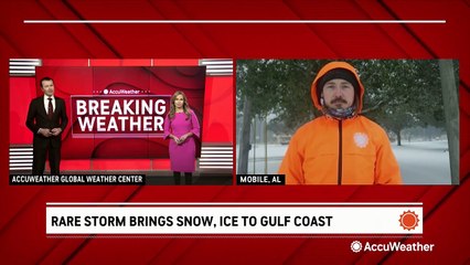 Generational event as snow piles up in coastal Alabama