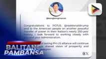 PBBM, nagpaabot ng pagbati kay U.S. Pres. Trump