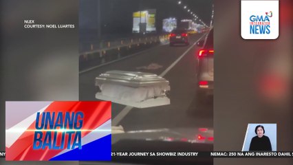 2 kabaong na humambalang sa NLEX southbound lane, nalaglag mula sa closed van; isang SUV, tinamaan | Unang Balita