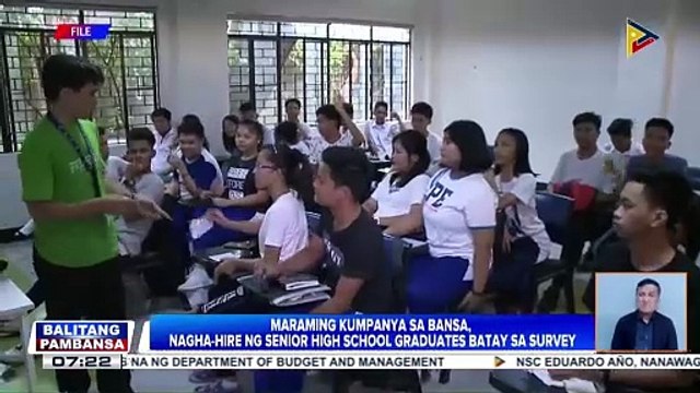 Maraming kumpanya sa bansa, nagha-hire ng senior high school graduates batay sa survey
