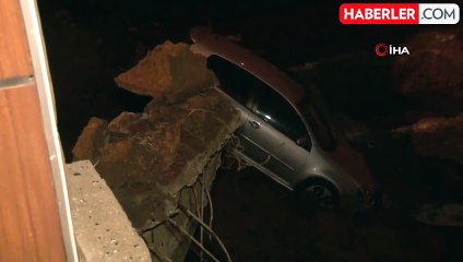 Kartal'da Toprak Kayması: Otomobil İnşaat Temeline Düştü