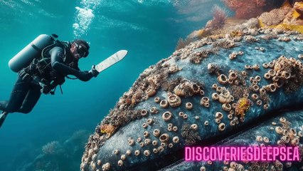 Whale Covered in Thousands of Barnacles – Diver's Incredible Action Will Leave You Speechless 🐋🐚  #DiscoveriesDeepSea