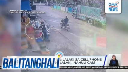 Panghahablot ng lalaki sa cell phone ng isang batang lalaki, nahuli-cam | Balitanghali