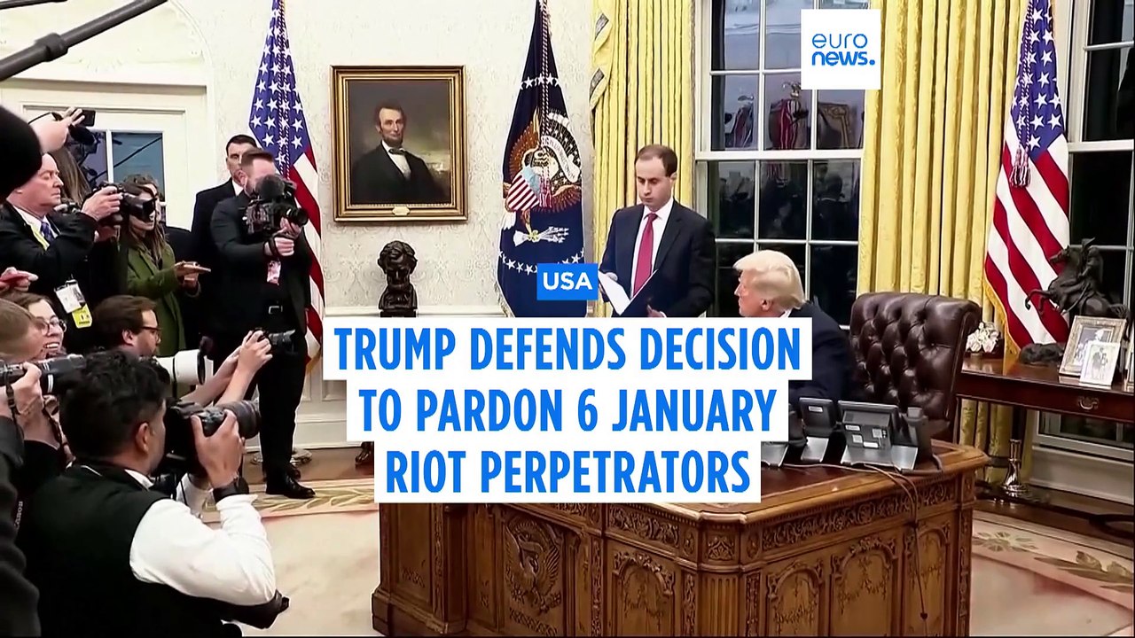 US President Donald Trump defends his decision to pardon 6 January Capitol Hill riot perpetrators