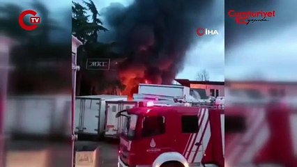 Maltepe'de 2 katlı iş yerinde korkutan yangın!