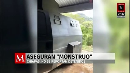 En la sierra de Chiapas aseguran vehículo "monstruo"