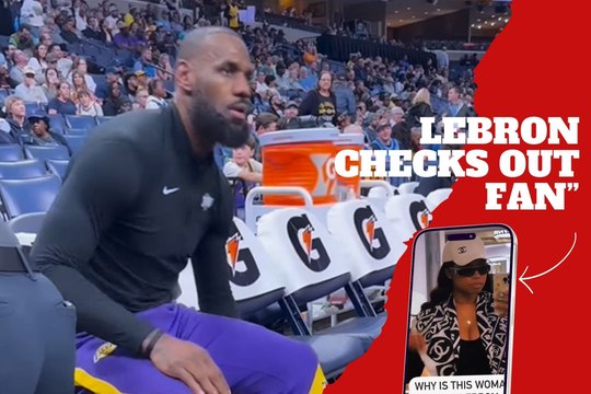 LeBron James risks trouble with Savannah after getting caught eyeing a flirtatious fan during Lakers game