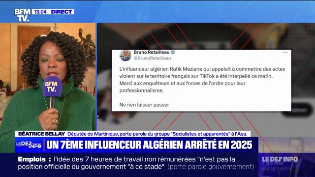Influenceur algérien arrêté: Ça doit tous nous alerter les appels à la violence qui se multiplient sur les réseaux sociaux , déclare Béatrice Bellay (Socialistes et apparentés)