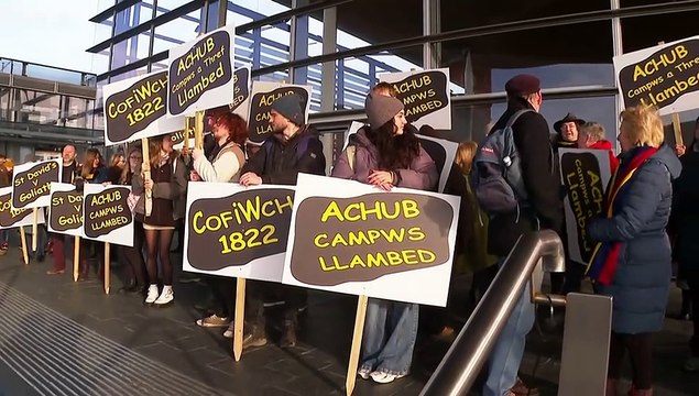 Protesters take their fight to the Senedd in bid to save Lampeter university campus
