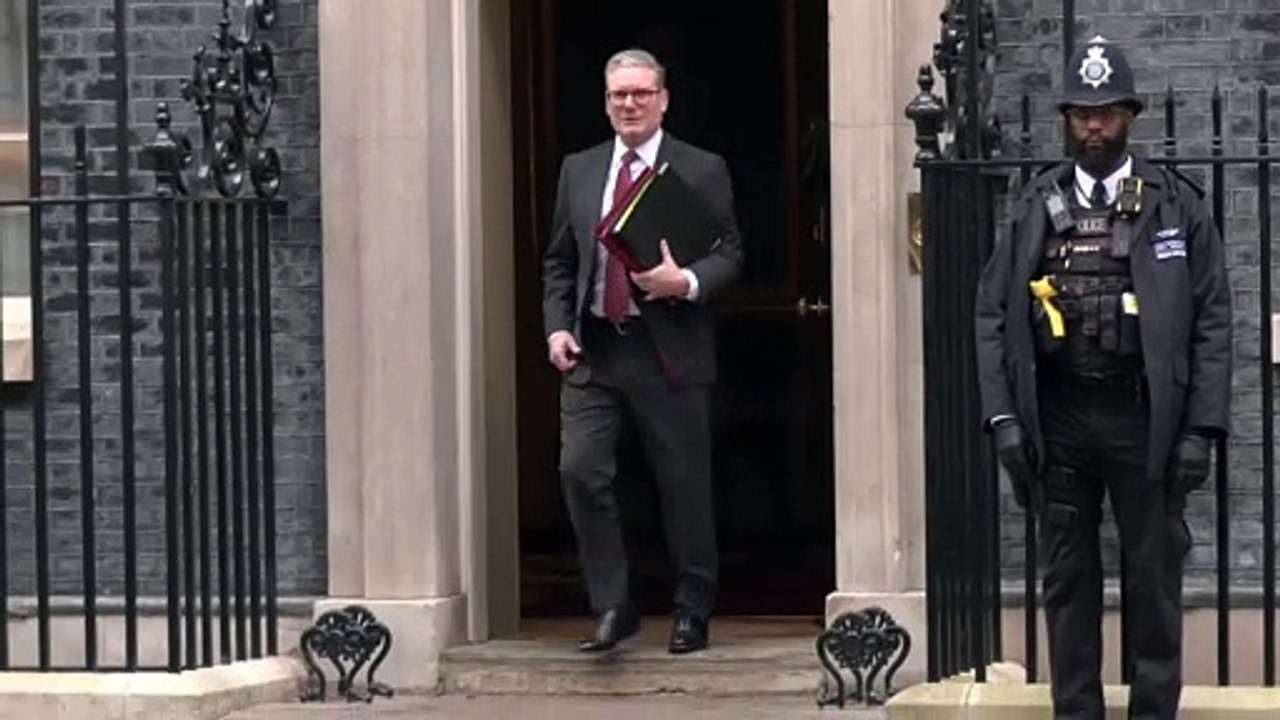 Keir Starmer departs Downing Street ahead of PMQs