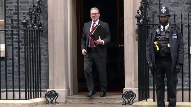 Keir Starmer departs Downing Street ahead of PMQs