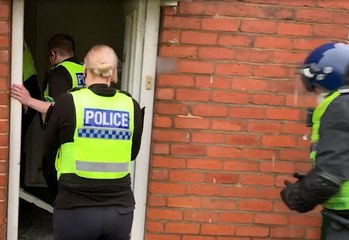 Watch moment cops smash door and storm South Yorkshire cannabis farm in dramatic raid