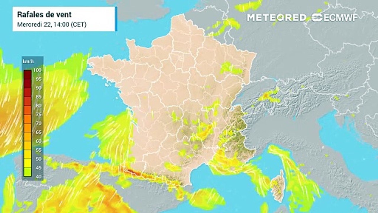 Renforcement du vent en France