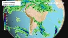 Atuação dos rios atmosféricos na América do Sul entre a quarta (22) e sábado (25).