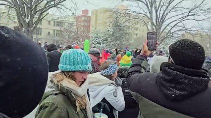 Every winter, the DC Snowball Fights Association organizes a snowball fight in Washington DC.