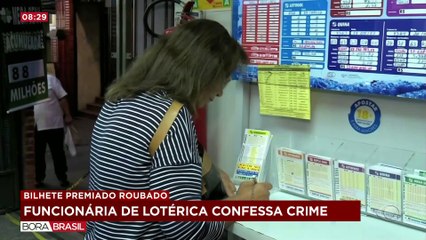 Vídeo mostra funcionária de lotérica furtando bilhete premiado