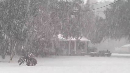 Snow blankets Florida’s Navarre in rare winter spectacle