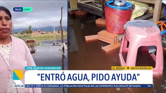 Familias en Quillacollo están viviendo hace más de una semana en sus casas inundadas, no tienen donde trasladarse