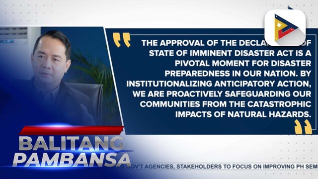 OCD expresses support to law on declaration of Imminent Disaster Act