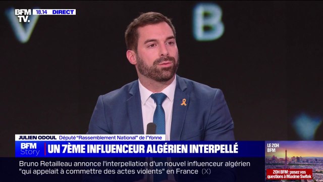Influenceurs algériens interpellés: Le régime dictatorial algérien se marre de l'impuissance française pour Julien Odoul (RN)