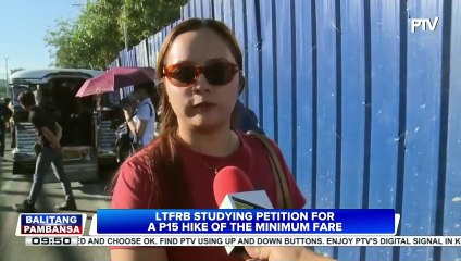 LTFRB studying petition for a P15 hike of the minimum fare