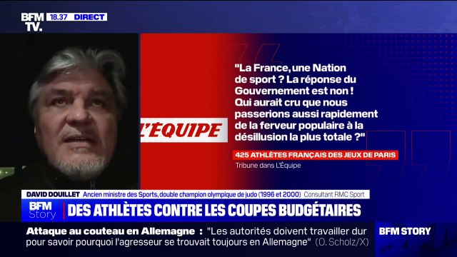 Budget des Sports: David Douillet trouve ridicule de couper l'élan provoqué par les Jeux olympiques et Paralympiques