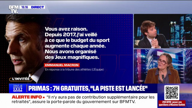 Sophie Primas (porte-parole du gouvernement): Il est légitime que nous ne reconduisions pas le budget des Sports destiné à financer les Jeux olympiques