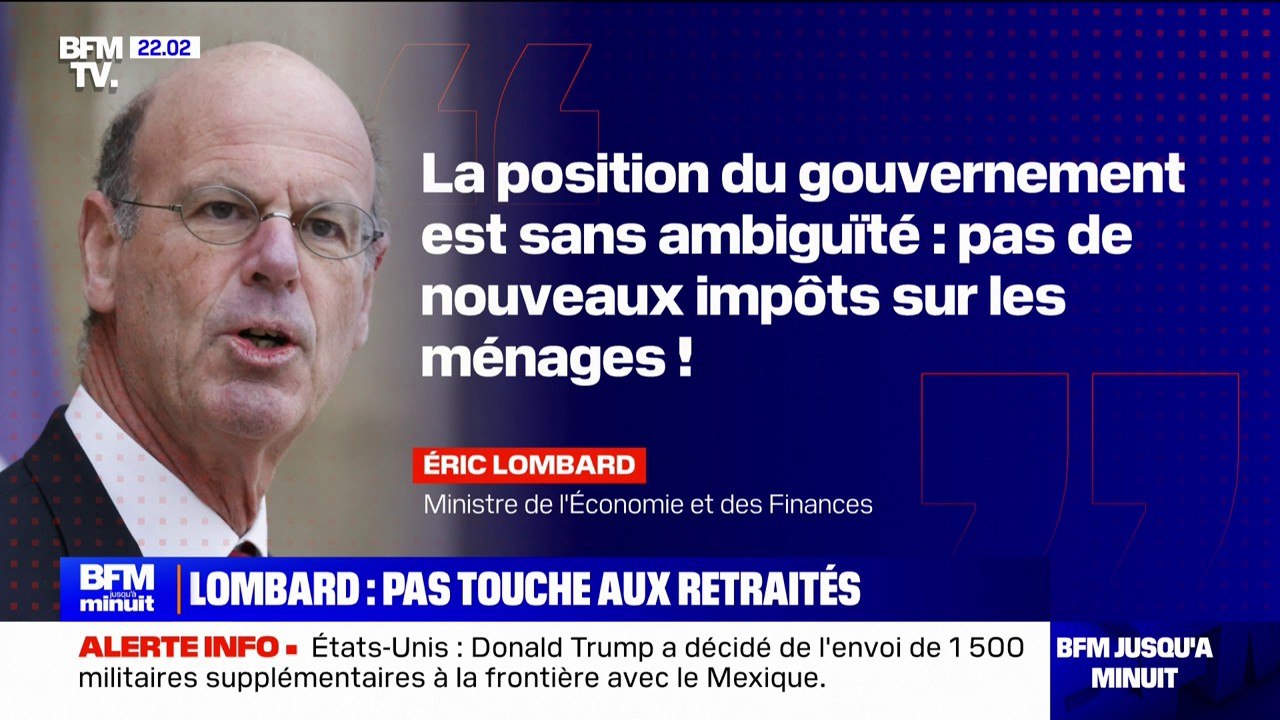Contribution des retraités: Éric Lombard repousse l'idée de "nouveaux impôts sur les ménages"