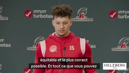 Chiefs - Mahomes : "Je ne pense pas qu'on soit aidé par l'arbitrage"