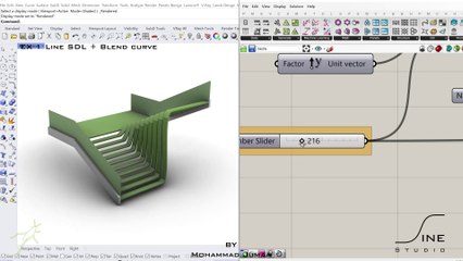 Grasshopper in 1 minute - EX 1 - Line SDL + Blend curve