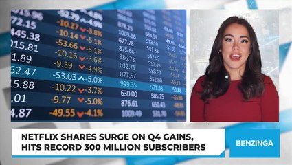 Netflix Shares Surge On Q4 Gains, Hits Record 300 Million Subscribers