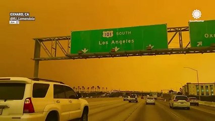 Ominous skies over Southern California as Hughes Fire explodes in size