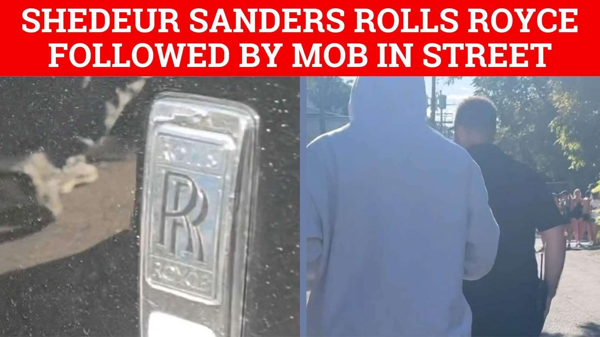 Shedeur Sanders Rolls Royce mobbed by women blocking the street