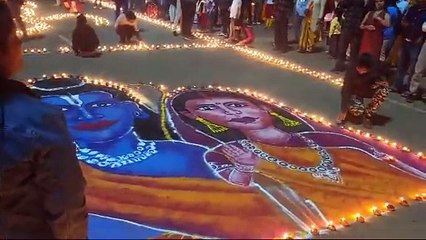 ৰাম মন্দিৰৰ প্ৰাণ প্ৰতিষ্ঠাৰ বৰ্ষপূৰ্তি উপলক্ষে বশিষ্ঠ মন্দিৰত প্ৰজ্বলন কৰা হল এক লাখ এঘাৰ হাজাৰ এশ এঘাৰ গছি চাকি
