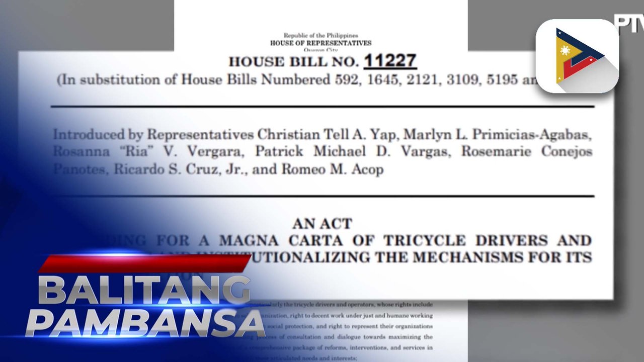 Panukalang nagsusulong ng mas maayos na patakaran at paghahatid ng benepisyo para sa mga tricycle driver at operator, pasado na sa ikatloing pagbasa ng Kamara