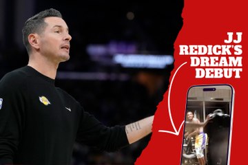 JJ Redick is caught with an unexpected celebration after winning his debut with the Lakers