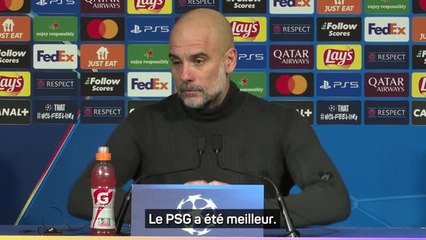 Man. City - Guardiola : "Le PSG était meilleur"
