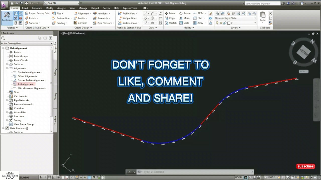 how to Create a Rail Alignment in civil 3d #autocadcivil3d #autocad #civil3d #architecture #Autodesk #civil3d
